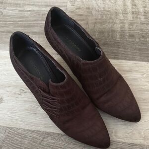 Liz Claiborne Dark Brown Croc-Patterned Loafers